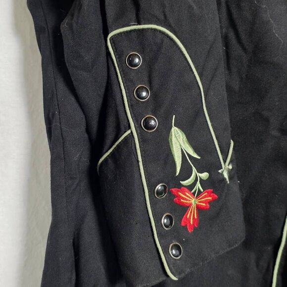 Scully Mens Embroidered Western Shirt Black Red XXL - Picture 5 of 13